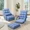 Multi-Position Adjustable Floor Armchair with Lumbar Pillow and Removable Cushion